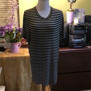 Black and white striped T-shirt dress